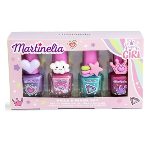 Coffret 4 vernis à ongles et bagues