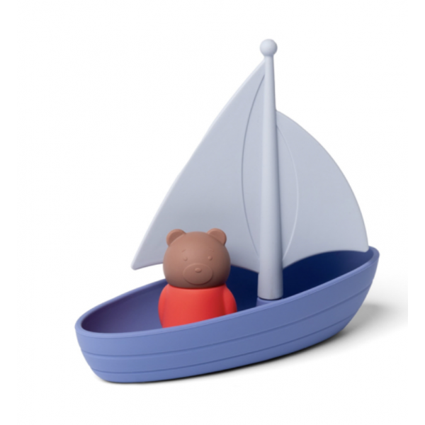 Jouet de bain - Ours sur un bateau en silicone