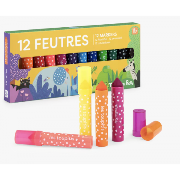 12 gros feutres pointe conique - Les Toupitis