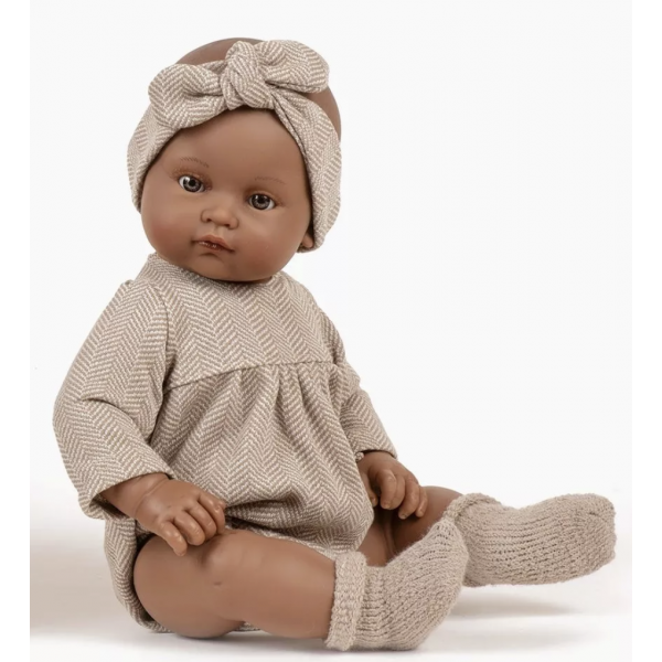 Poupon 47 cm - Augustine - Barboteuse chevrons beige