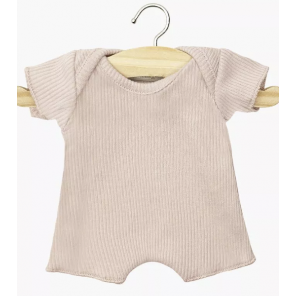 Babies - Body shorty en maille côtelée rose orchidée