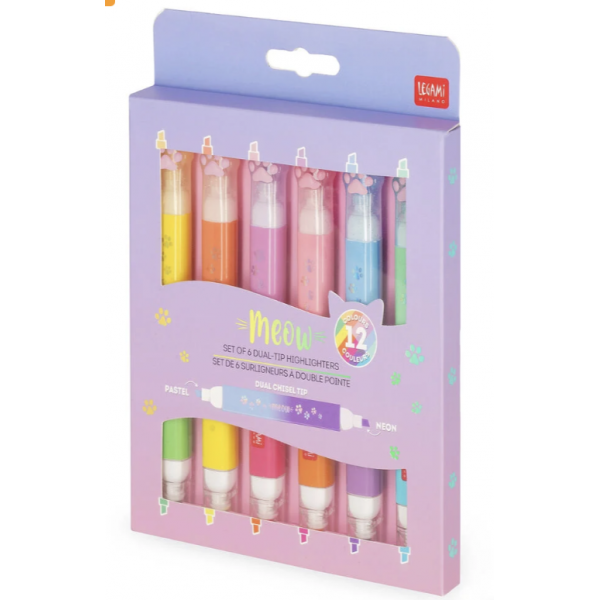 Set de 6 surligneurs double pointe