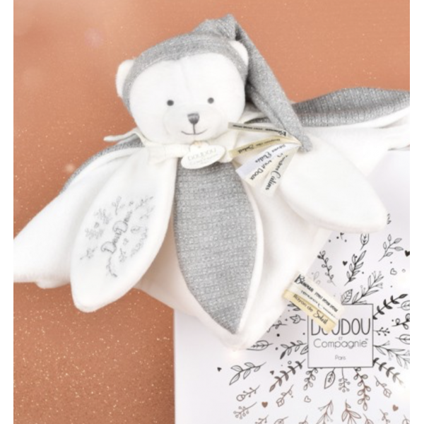 Doudou Ours Argent - 25 CM