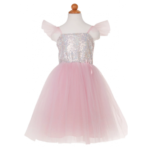 Déguisement - Robe princesse sequins chatoyants Rose - Taille 5/6 ans