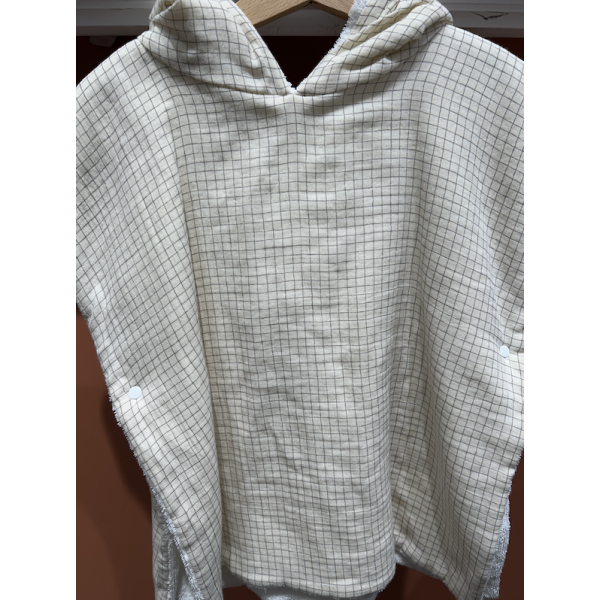 Poncho - Vichy carreaux écru