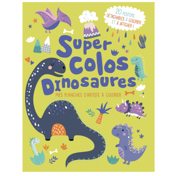 Mes planches d'artiste à colorier - Super colos dinosaures