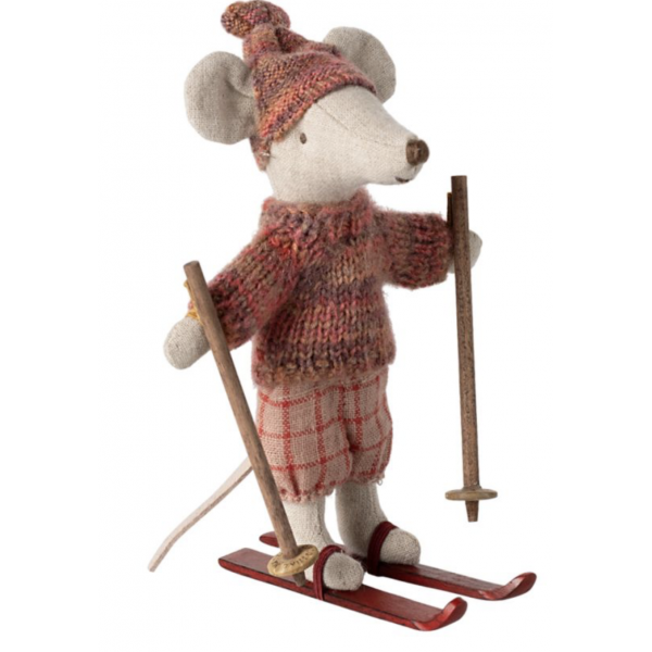 Souris en hiver sur ses skis, Grande soeur - Rose
