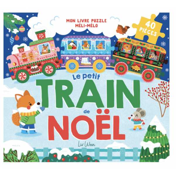 Mon livre puzzle méli-mélo - Le petit train de Noël
