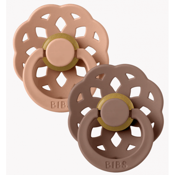 Pack 2 tétines Bibs Bohème ronde - Taille 2 - ( Pêche / Woodchuck )