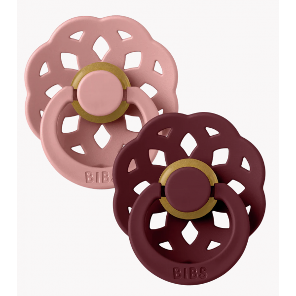 Pack 2 tétines Bibs Bohème ronde - Taille 2 - ( Dusty pink / Elderberry )