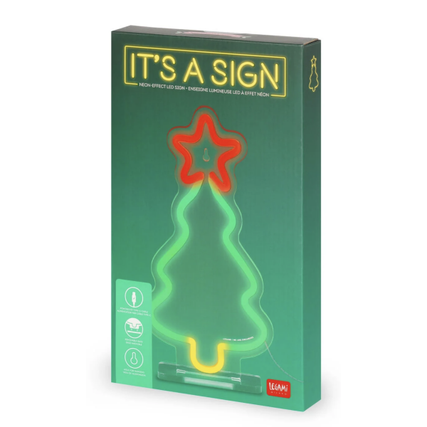 Enseigne lumineuse effet néon - Arbre de Noël