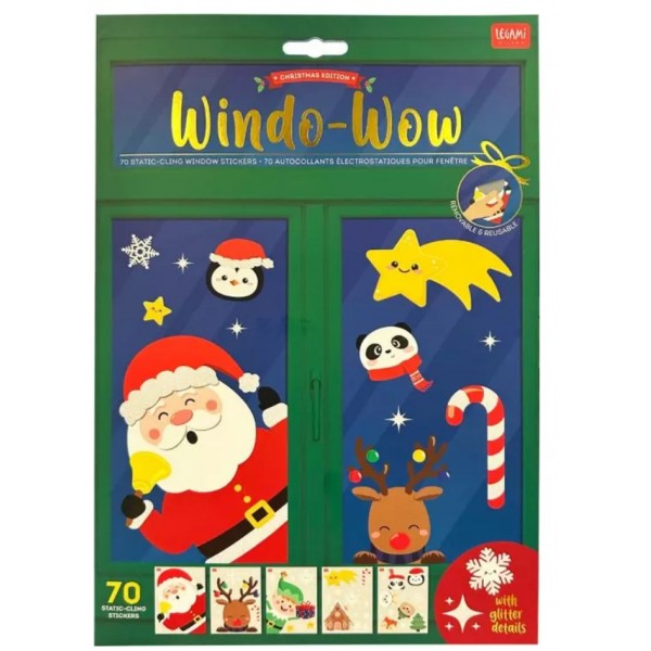Set de 70 autocollants électrostatiques pour fenêtre - Noël
