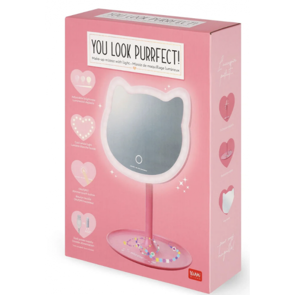 Miroir de maquillage lumineux - You look purrfect!
