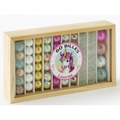Coffret 60 billes Licorne