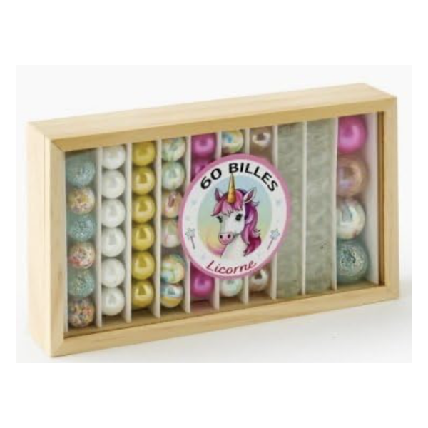 Coffret 60 billes Licorne