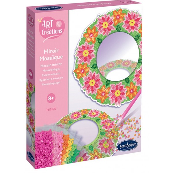 Miroir Mosaïque Fleurs à Diamanter