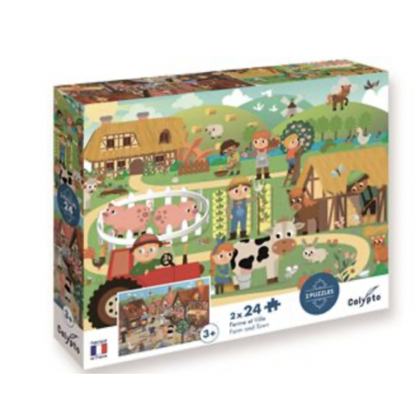 Puzzle - Ferme et ville - 2 à 24 pièces