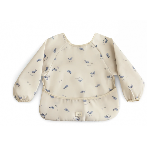 Bavoir à manches longues - Baleines