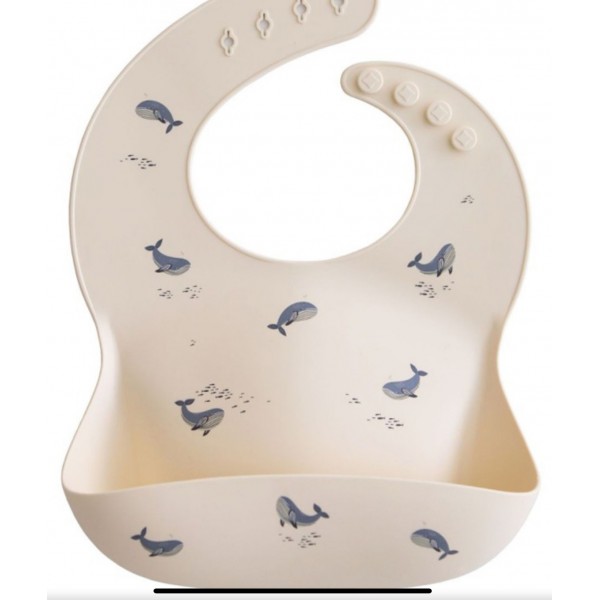 Bavoir en silicone - Baleine
