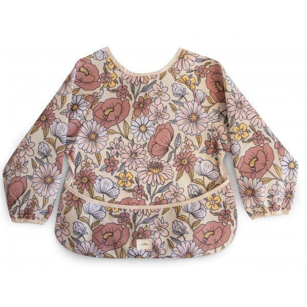 Bavoir à manches longues - Retro Flowers