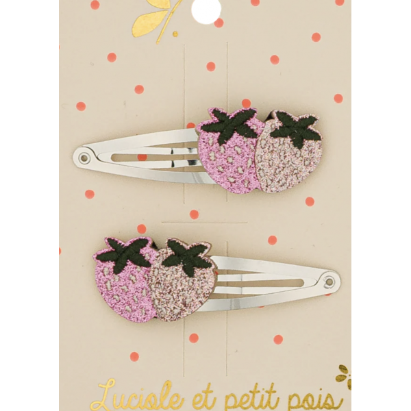 Barrettes cheveux - Fraises - Strawbie