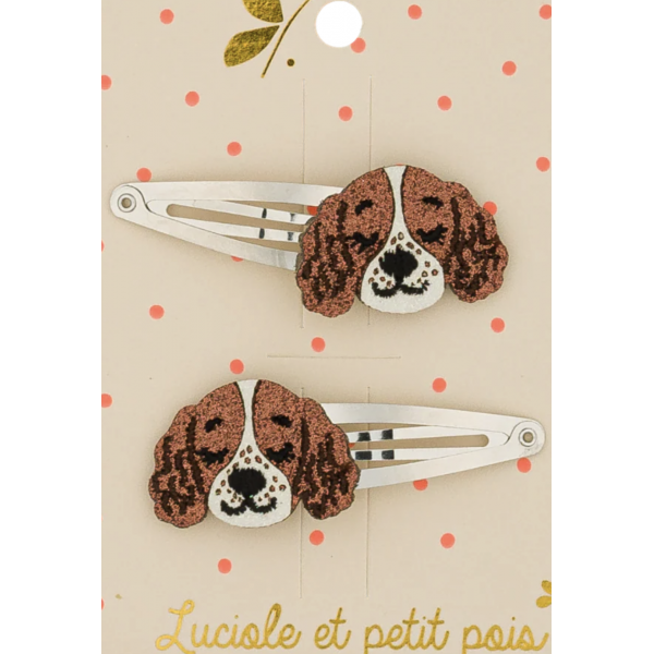 Barrettes cheveux - Chien Springer - Alba