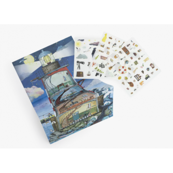 Grand phare avec décalcomanies - L'Explorateur - Le Jardin du Moulin