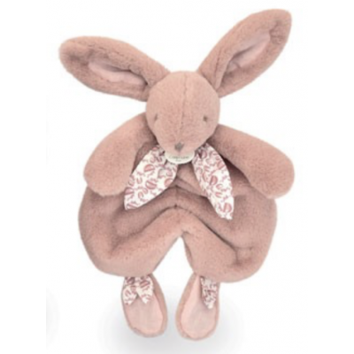 Doudou Lapin Plat - Rose