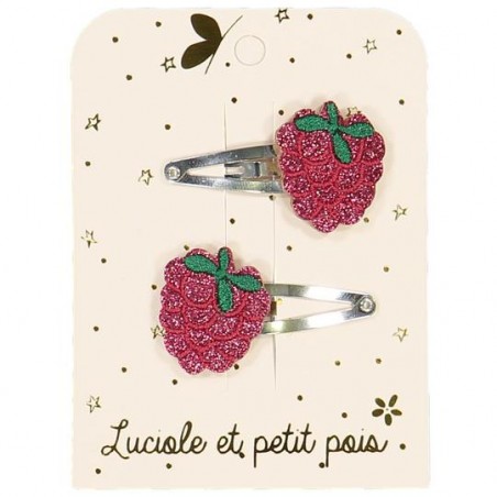 Barrette paire - Framboises