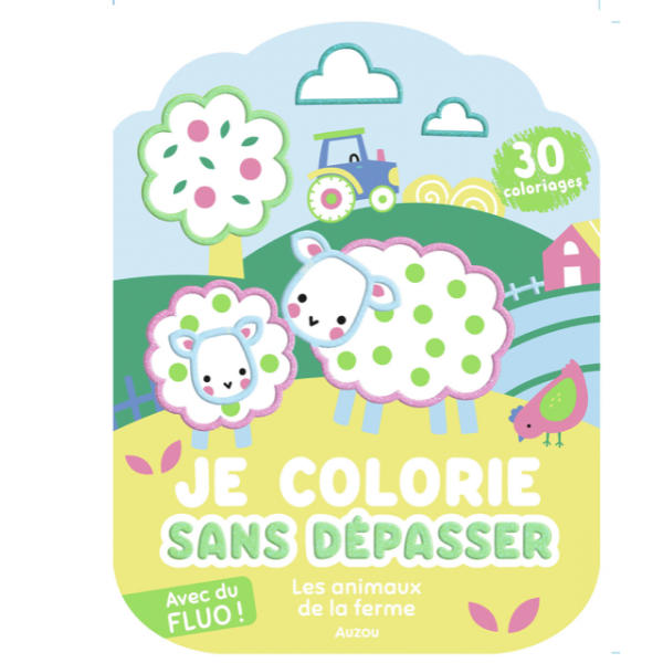 Coloriages fluo - Les animaux de la ferme