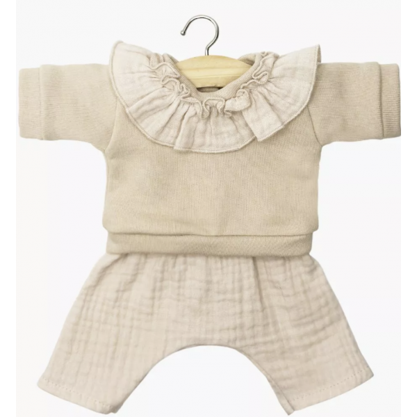 Babies - Ensemble Marion à collerette et bloomer Mastic