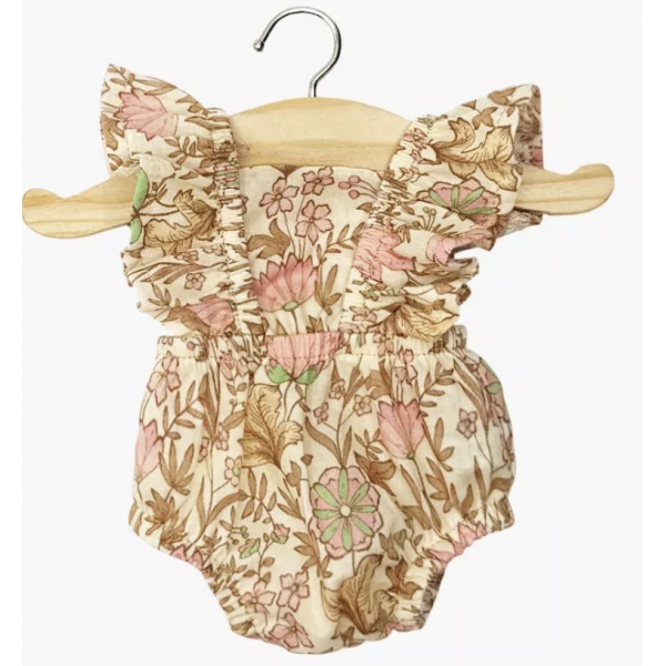 Barboteuse Poupée - Lou en gaze de coton - Indienne rosée