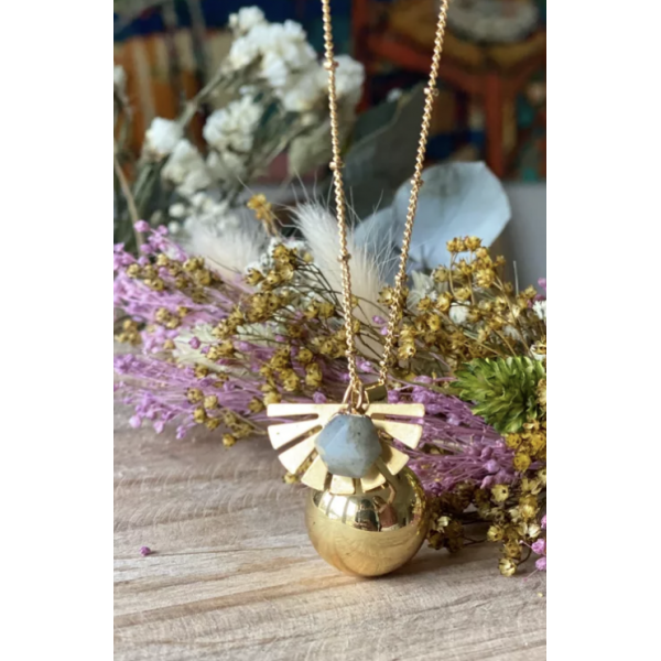 Bola de grossesse - Doré - Pierre Labradorite