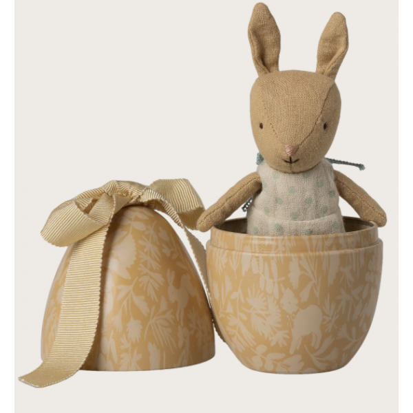 Oeuf de Pâques avec lapin Micro - Petit - Jaune crème