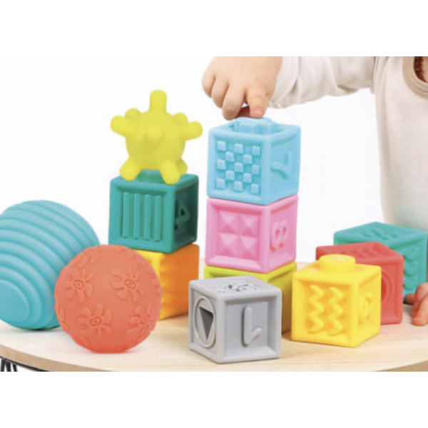 Coffret éveil - Balles textures et cubes