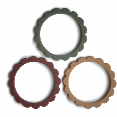 Lot de 3 bracelets en silicone - Brique