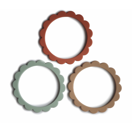 Lot de 3 bracelets en silicone - Clémentine