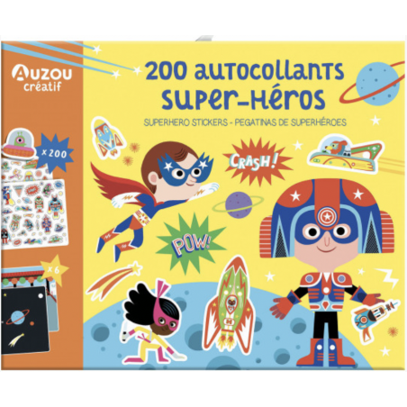 200 autocollants super-héros