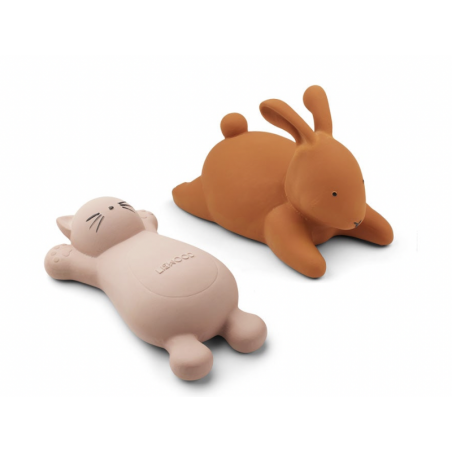 Jouets bain - Vikky Chat rose et Lapin rouille